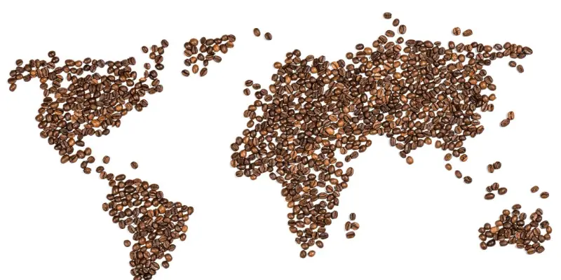Landen waar koffie vandaan komt